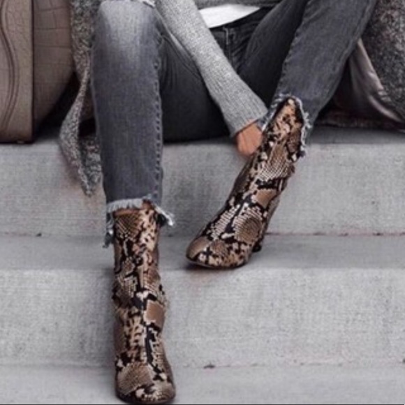 Anthropologie Shoes - Snakeskin leather boots
